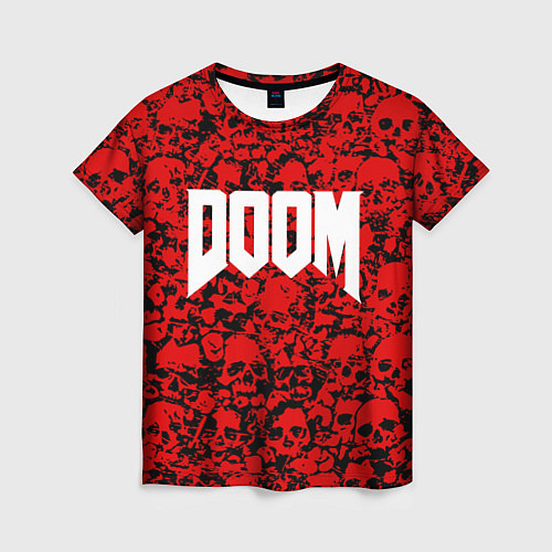 Женская футболка DOOM: Blooded Skuls / 3D-принт – фото 1