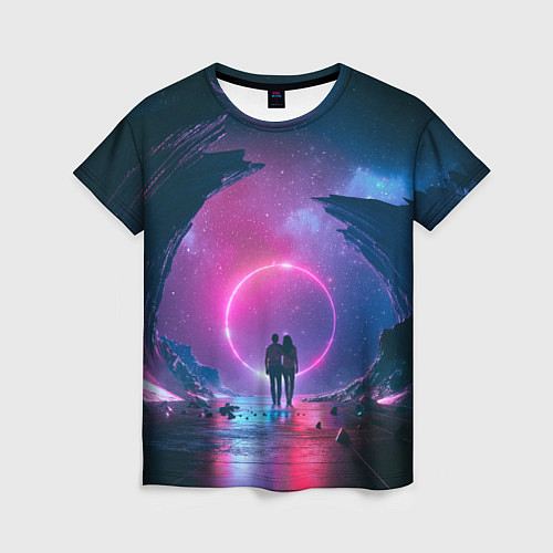 Женская футболка Любовь в космосе / 3D-принт – фото 1