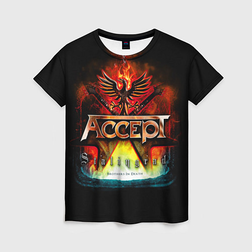 Женская футболка Accept: Flame Eagle / 3D-принт – фото 1