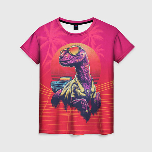 Женская футболка Gangsta Dino / 3D-принт – фото 1
