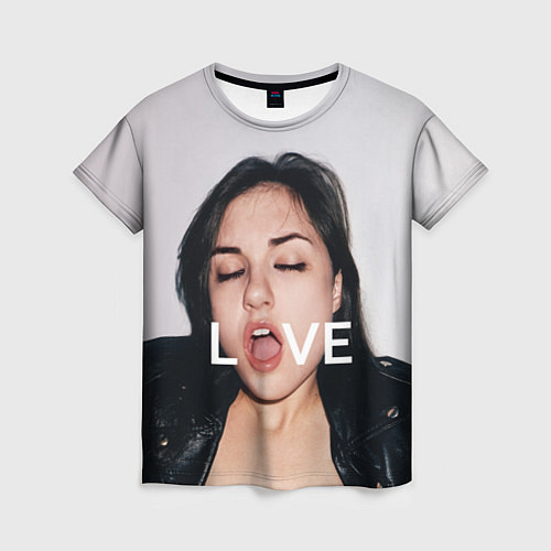 Женская футболка Sasha Grey: LOVE / 3D-принт – фото 1