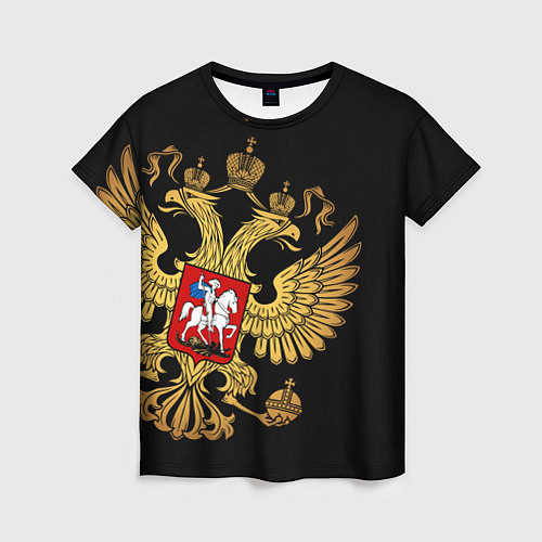 Женская футболка Золотой герб России / 3D-принт – фото 1