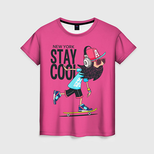 Женская футболка New York Stay Cool / 3D-принт – фото 1