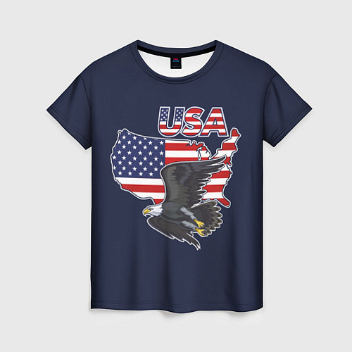 Женская футболка USA - flag and eagle / 3D-принт – фото 1