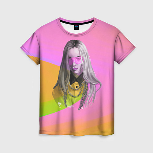 Женская футболка Billie Eilish: Pink Fashion / 3D-принт – фото 1