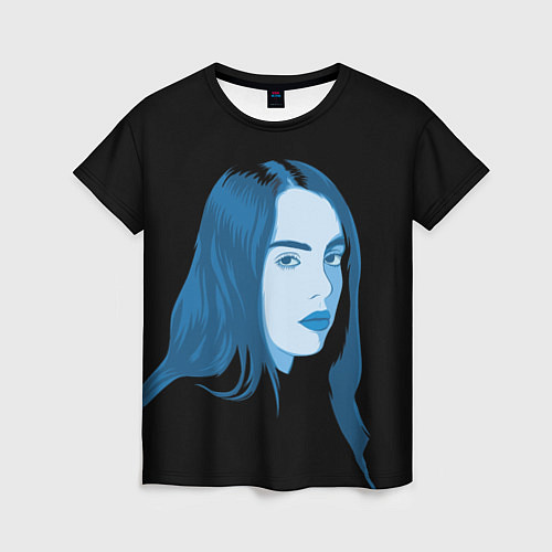 Женская футболка Billie Eilish: Blue Style / 3D-принт – фото 1