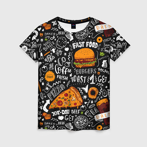Женская футболка Fast Food / 3D-принт – фото 1