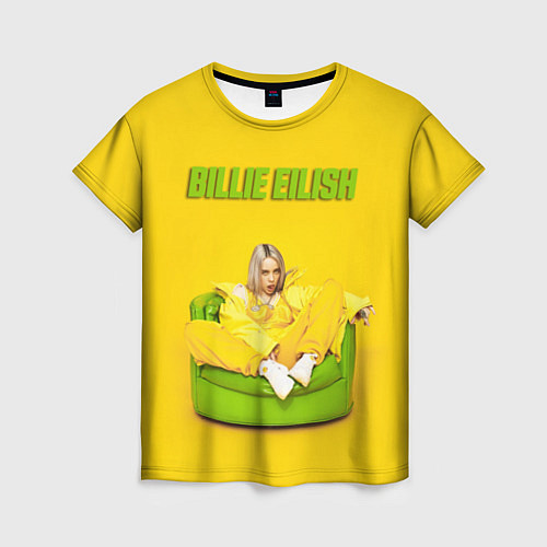 Женская футболка Billie Eilish: Yellow Mood / 3D-принт – фото 1