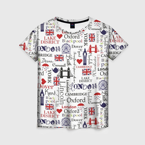 Женская футболка Лондон коллаж / 3D-принт – фото 1