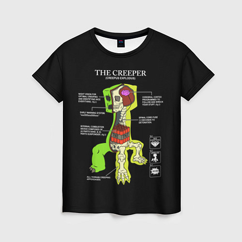 Женская футболка The Creeper / 3D-принт – фото 1