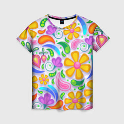 Женская футболка Абстракция и цветы