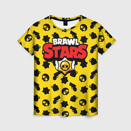 Женская футболка Brawl Stars: Yellow & Black / 3D-принт – фото 1