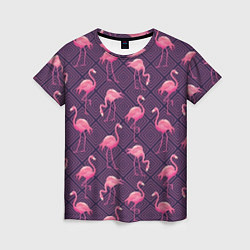 Женская футболка Фиолетовые фламинго