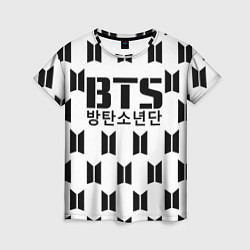 Футболка женская BTS: White Pattern, цвет: 3D-принт