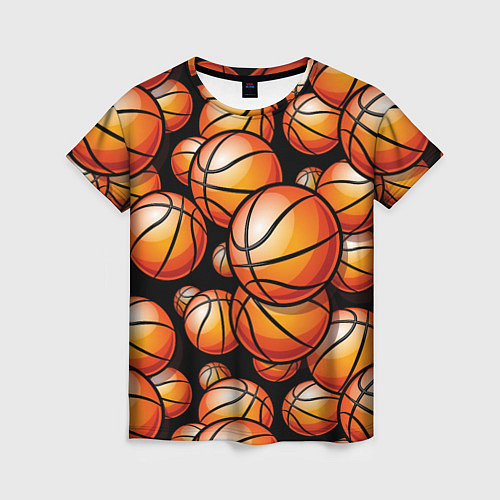 Женская футболка Баскетбольные яркие мячи / 3D-принт – фото 1