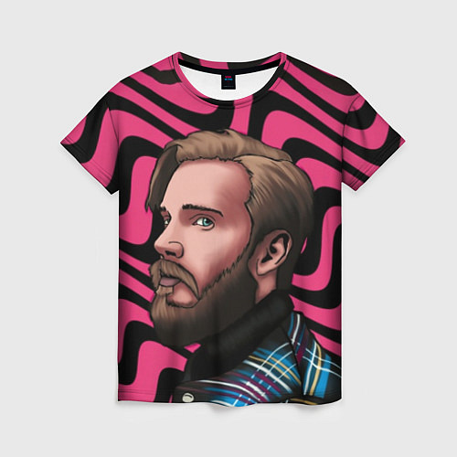 Женская футболка Pink PewDiePie / 3D-принт – фото 1