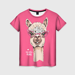 Футболка женская Romantic - llama, цвет: 3D-принт