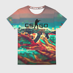 Футболка женская CS GO logo abstract, цвет: 3D-принт