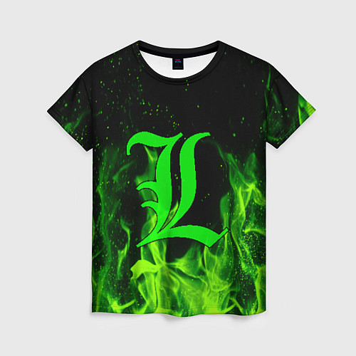 Женская футболка L letter flame / 3D-принт – фото 1
