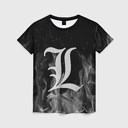 Женская футболка L letter flame gray