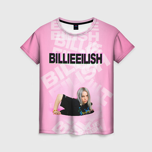Женская футболка Billie Eilish: Pink Mood / 3D-принт – фото 1