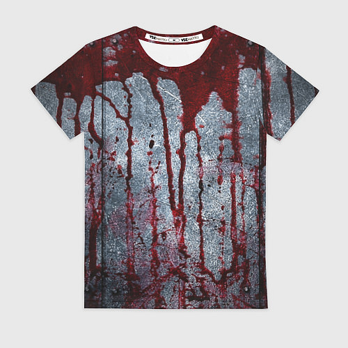 Женская футболка Кровь на металле текстура / 3D-принт – фото 1