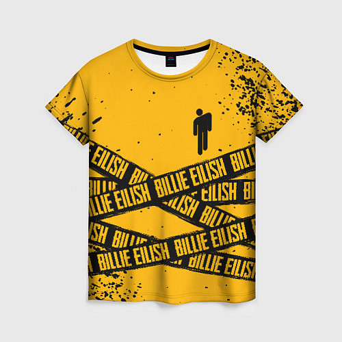 Женская футболка BILLIE EILISH: Yellow Tape / 3D-принт – фото 1