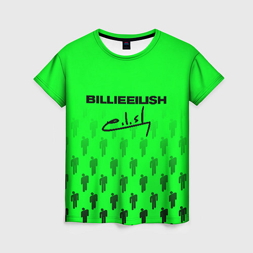 Женская футболка Billie Eilish: Green Autograph / 3D-принт – фото 1