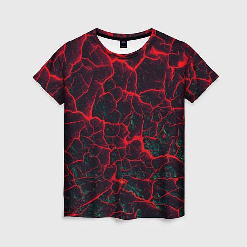 Женская футболка Молнии красные абстрактные / 3D-принт – фото 1