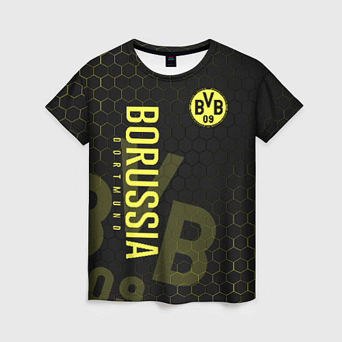 Женская футболка Боруссия Дортмунд honeycomb / 3D-принт – фото 1