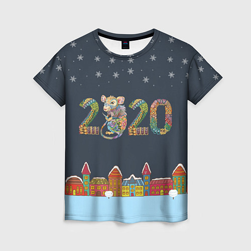 Женская футболка Новый Год 2020 / 3D-принт – фото 1