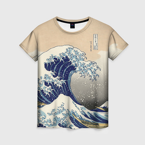 Женская футболка Kanagawa Wave Art / 3D-принт – фото 1