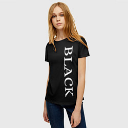 Футболка женская Чёрная футболка с текстом, цвет: 3D-принт — фото 2