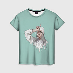 Футболка женская Billie Eilish Mint Art, цвет: 3D-принт