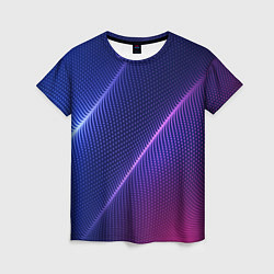 Футболка женская Фиолетово 3d волны 2020, цвет: 3D-принт