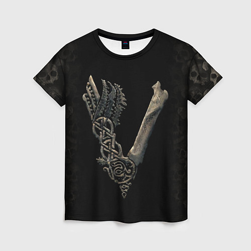 Женская футболка Vikings bones logo / 3D-принт – фото 1