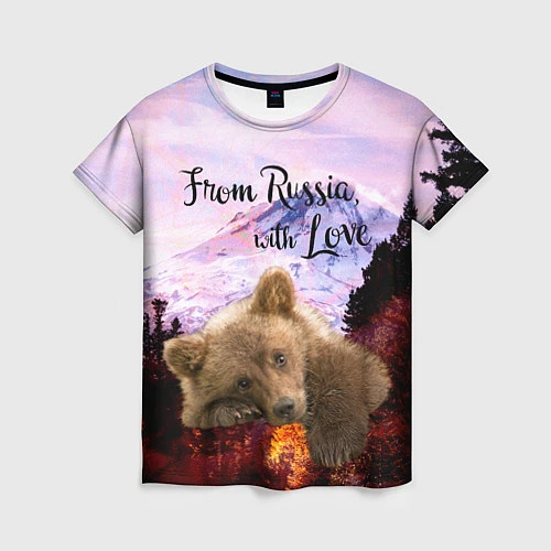 Женская футболка Из России с любовью / 3D-принт – фото 1