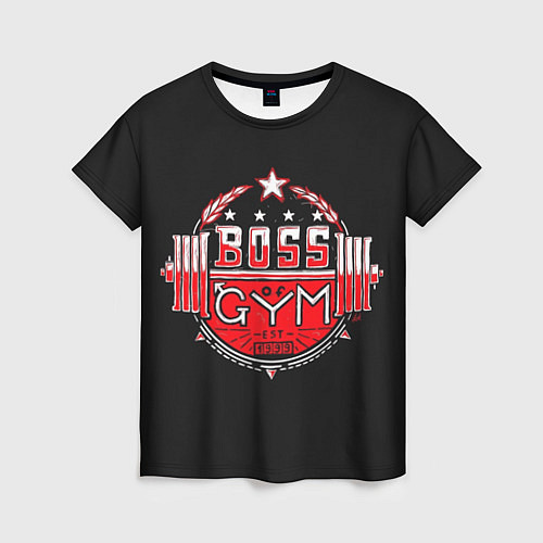 Женская футболка Boss of GYM акварель / 3D-принт – фото 1