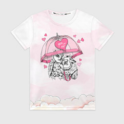 Женская футболка Влюбленные совушки