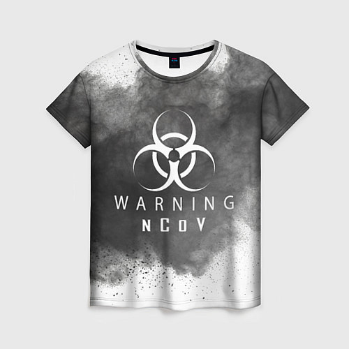 Женская футболка Warning NCoV / 3D-принт – фото 1