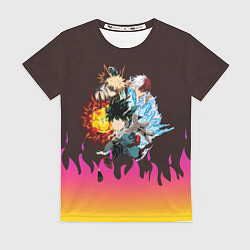 Женская футболка MY HERO ACADEMIA разноцветное пламя