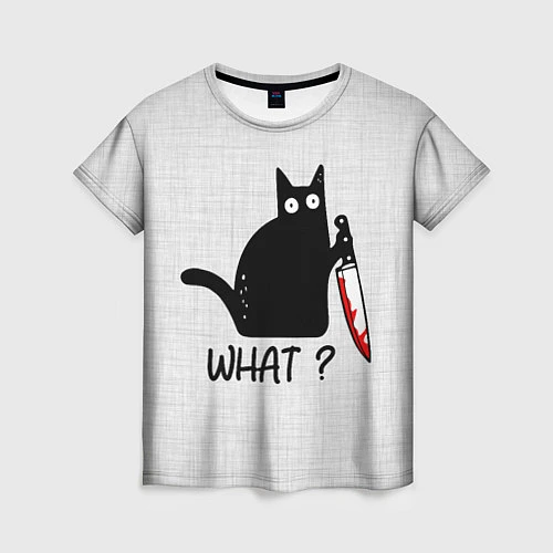 Женская футболка What cat / 3D-принт – фото 1