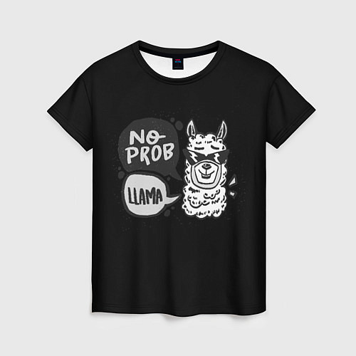 Женская футболка Лама: Нет проблем / 3D-принт – фото 1