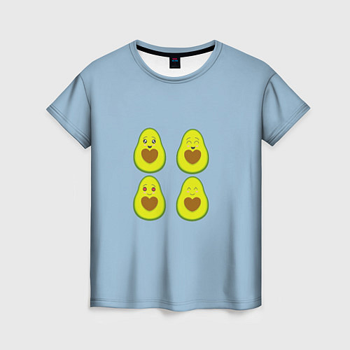 Женская футболка Авокадо / 3D-принт – фото 1