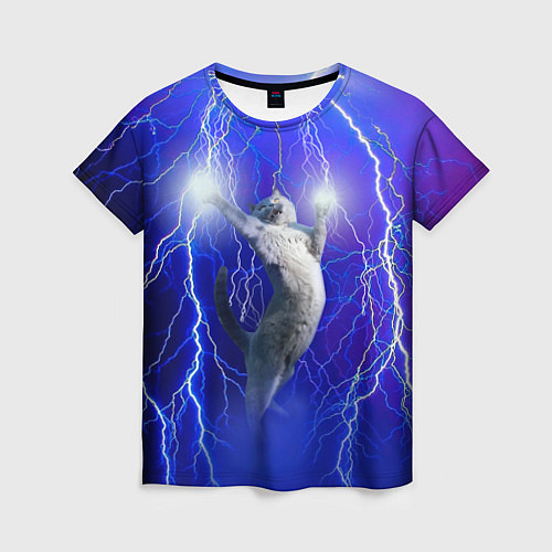 Женская футболка Грозовой кошак / 3D-принт – фото 1