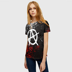 Футболка женская АНАРХИЯ, цвет: 3D-принт — фото 2