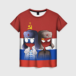Женская футболка СССР - Россия