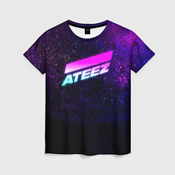 Женская футболка ATEEZ neon