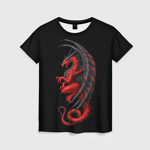 Женская футболка Red Dragon / 3D-принт – фото 1