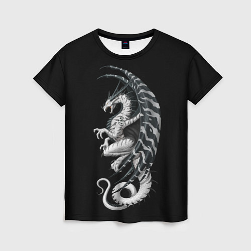 Женская футболка White Dragon / 3D-принт – фото 1